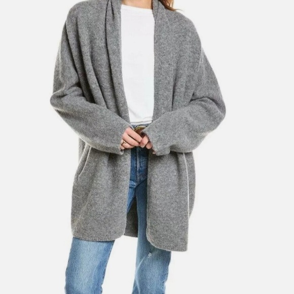 Vince cardigan coat in medium heather grey - Picture 4 of 12